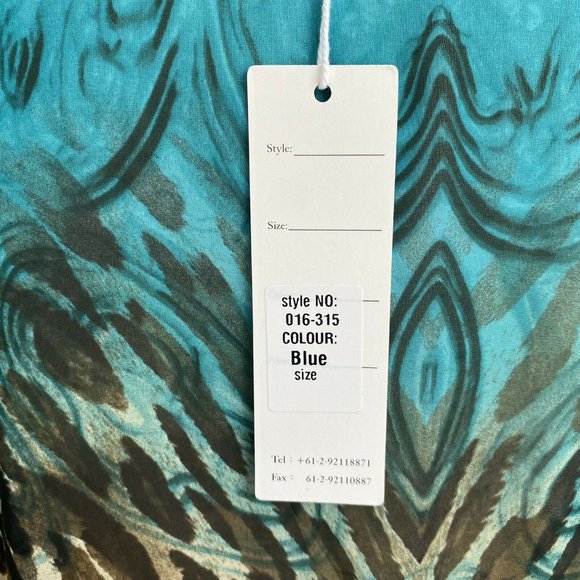 BOHO AUSTRALIA Blue Animal Print Beach Coverup - Picture 9 of 11